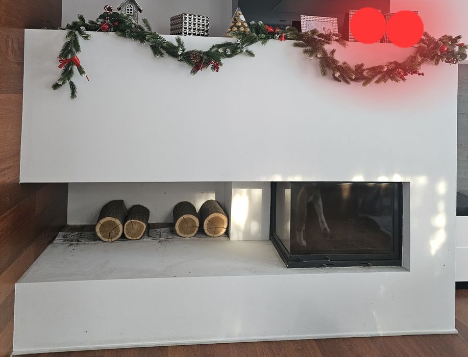 narożny kominek używany