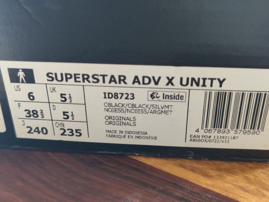 Adidas Superstar ADV x Unity sneakersy czarne