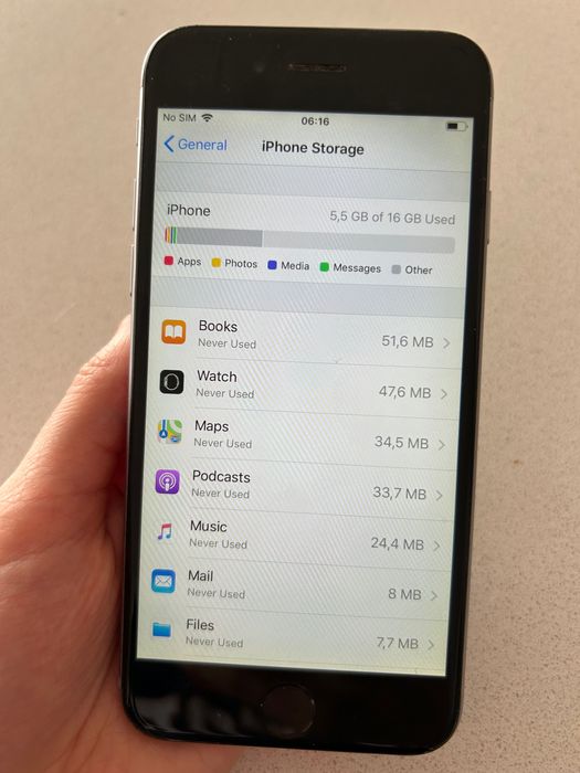 iPhone 6 Space Gray 16GB desbloqueado + bateria 88%