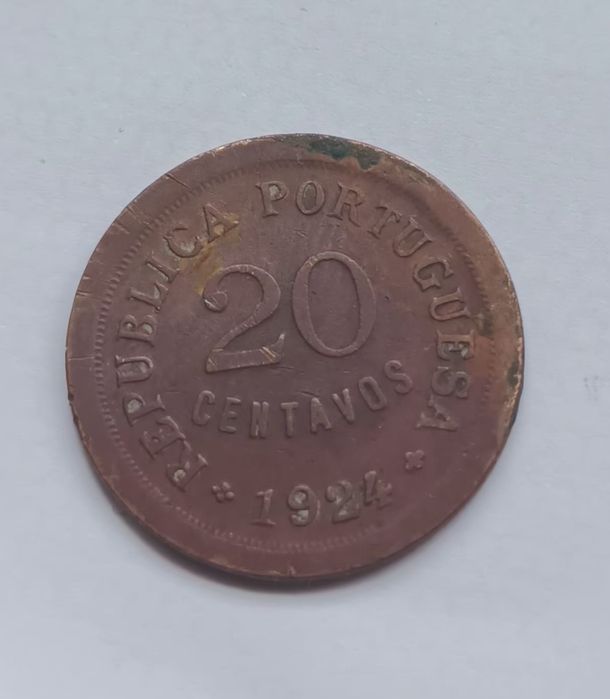 Moeda 20 centavos 1924 República portuguesa