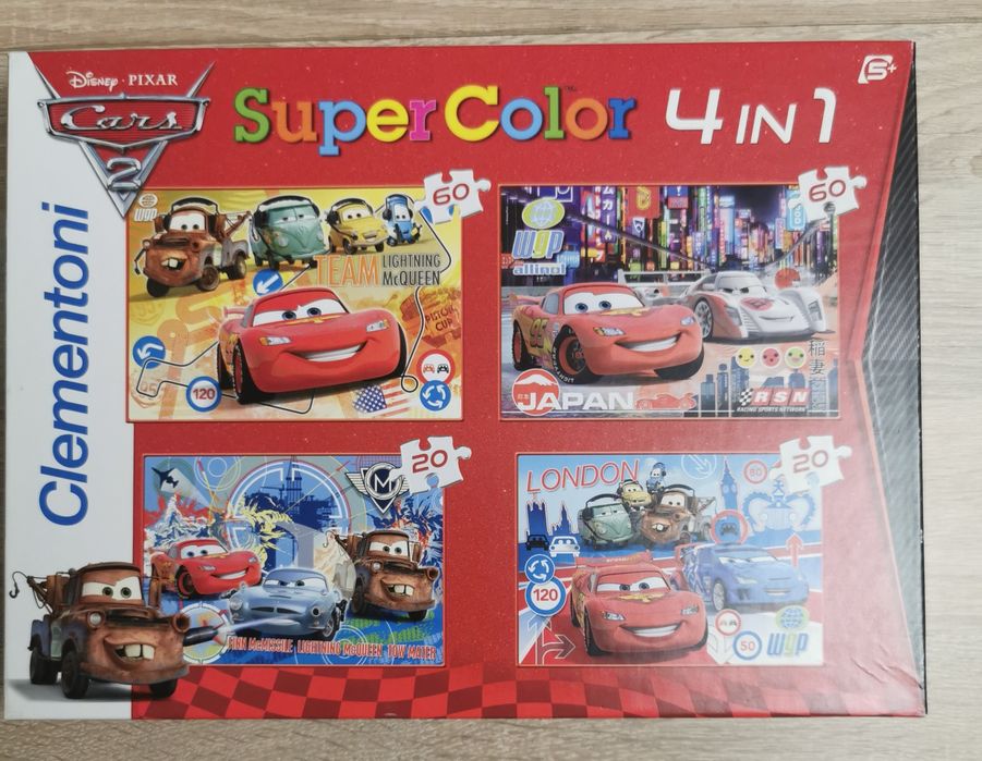 Puzzle Cars 2 Clementoni 4w1, 2x60 el, 2x20 el wiek 5+ Biskupiec • OLX.pl