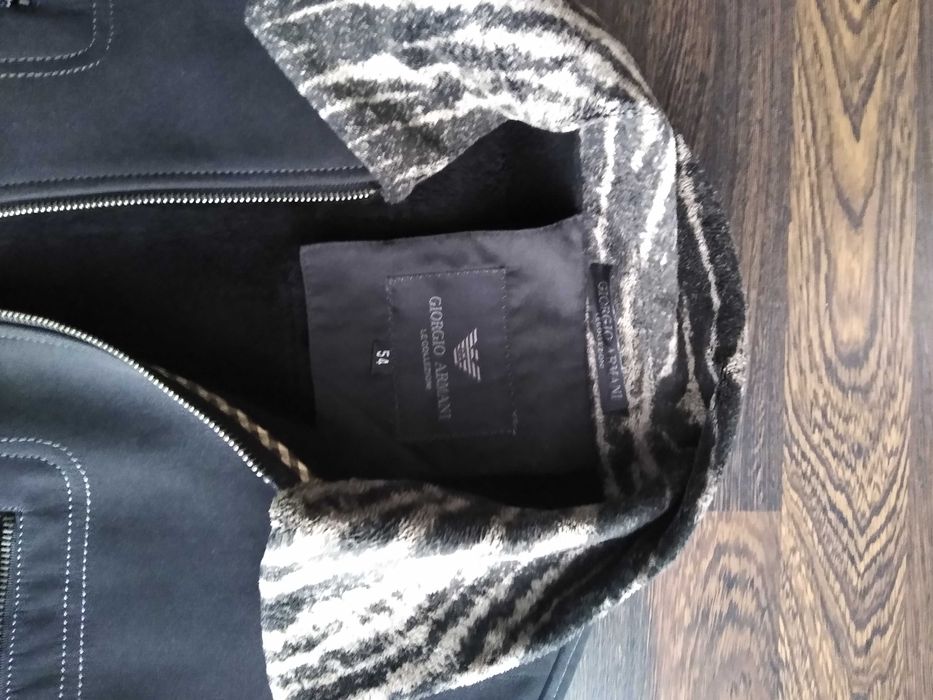 Kurtka Giorgio Armani niebieska nubuk