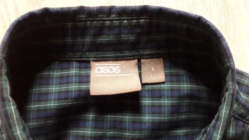 męska koszula w kratkę marki ASOS roz. S bawełna