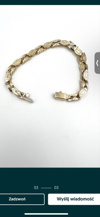 Złota bransoletka Cartier . Próba 585 . Z certyfikatem  wyrobu