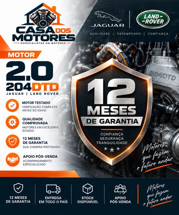 Motor Jaguar Land Rover 2.0 Diesel 204DTD AJ200D 12 Meses Garantia