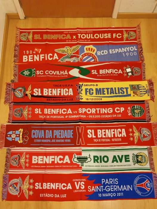 SL Benfica cachecol de jogo de futebol novo oficial, artigo de coleção