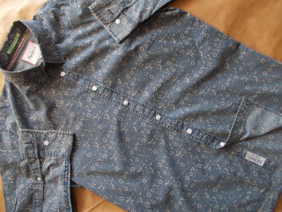 -L- PEPE JEANS PREMIUM DENIM Designerska Koszula Męska L 41 cm UK