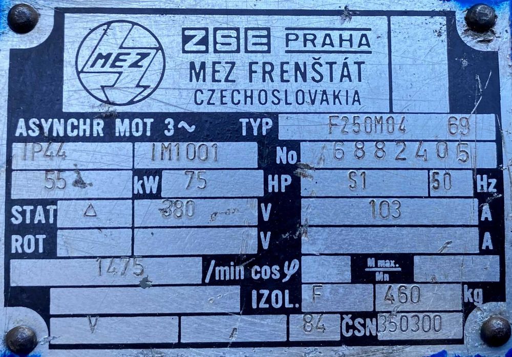 silnik elektryczny 55kW 1475obr. 3fazowy