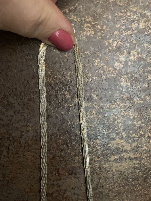 Piękny szeroki łancuch srebro 925