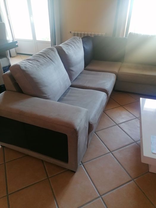 Sofá canto cinza