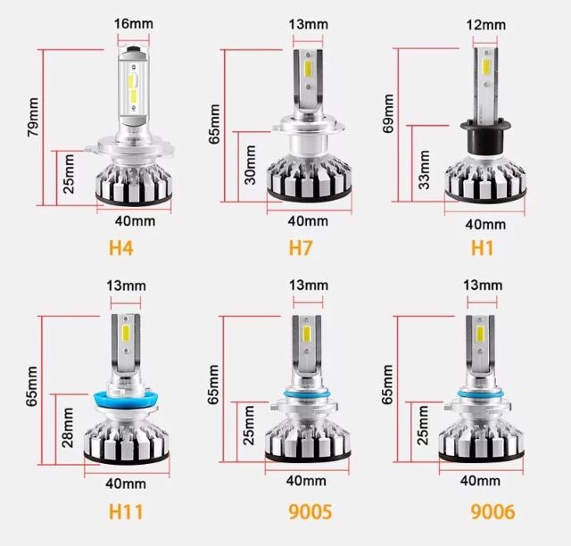Kit led H7 H1 H3 H4 H8 H11 H13 Hb3 HB4 outros 72w