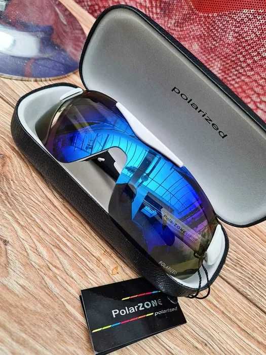 Okulary sportowe Polaryzacyjne Polarzone lustrzane + Etui NOWE