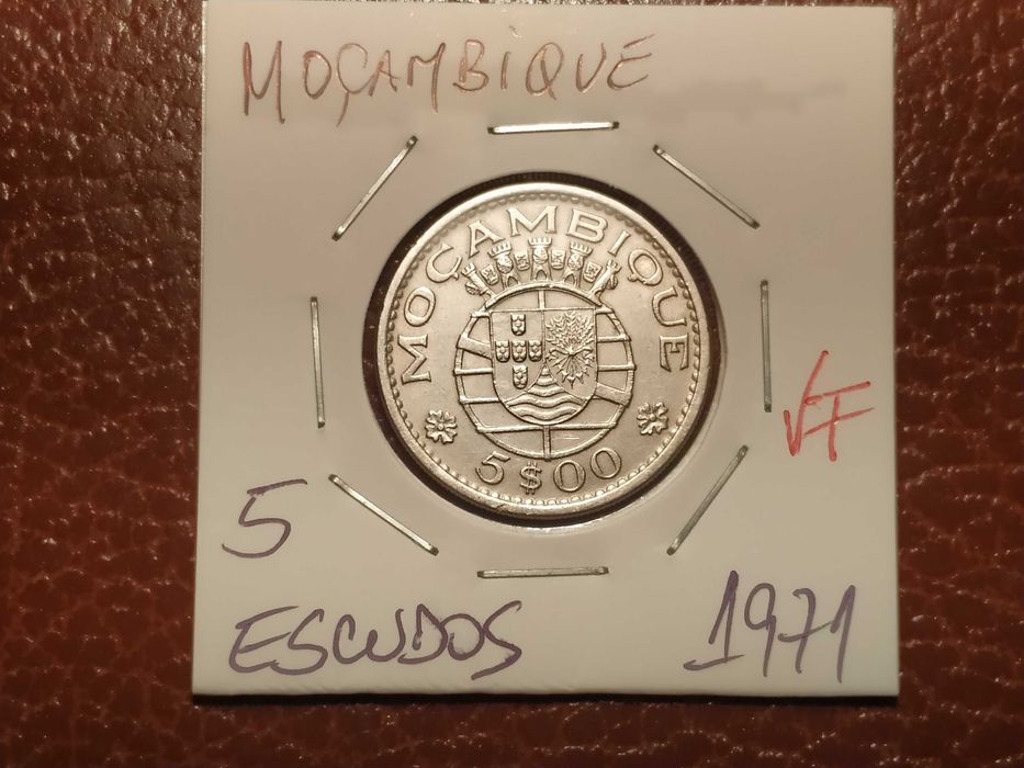 A249 moeda de 5 escudos de 1971 (VF) - Moçambique (Ultramar)