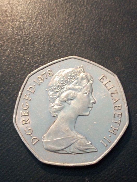 2 moedas 50 New Pence - Elizabeth II Grã-Bretanha, 1969, 1978
