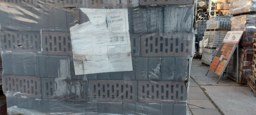 Cegła klinkierowa Saturn szara, dziurawka, kl.350