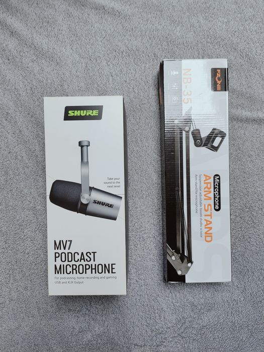 Mikrofon Shure MV7 + Statyw do mikrofonu gratis