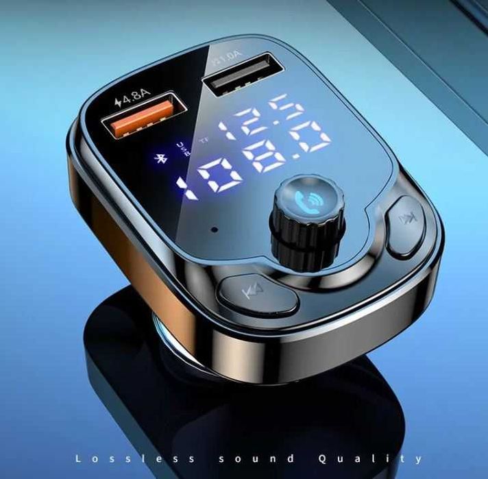 Transmiter samochodowy bluetooth woltomierz odtwarzacz