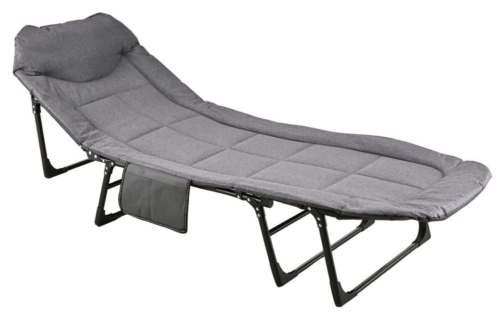 Шезлонг-лежак Bonro B-006 с карманами Темно-серый
