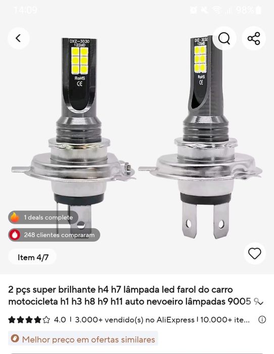 Vendo Lampadas Led H7 / H8 (S/Canbus)