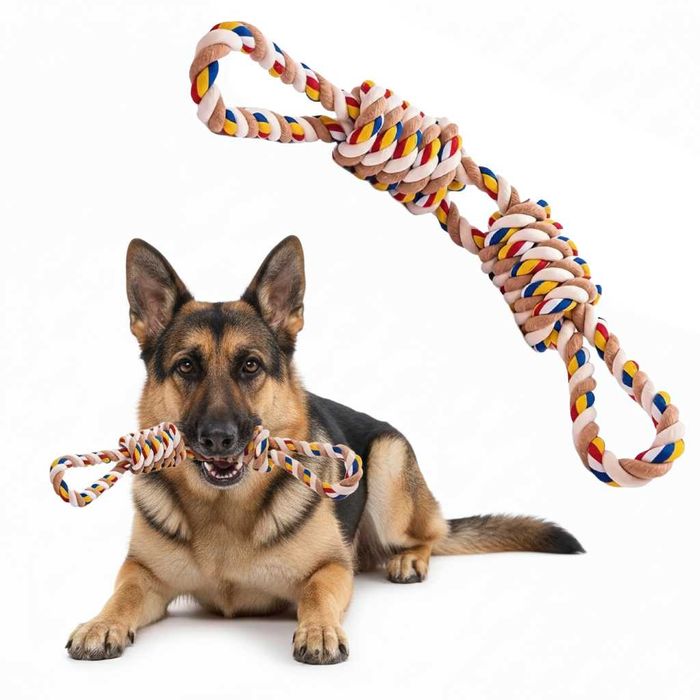 PREMIUM Zabawka dla psa sznur bawełniany duży szarpak xxl 60cm