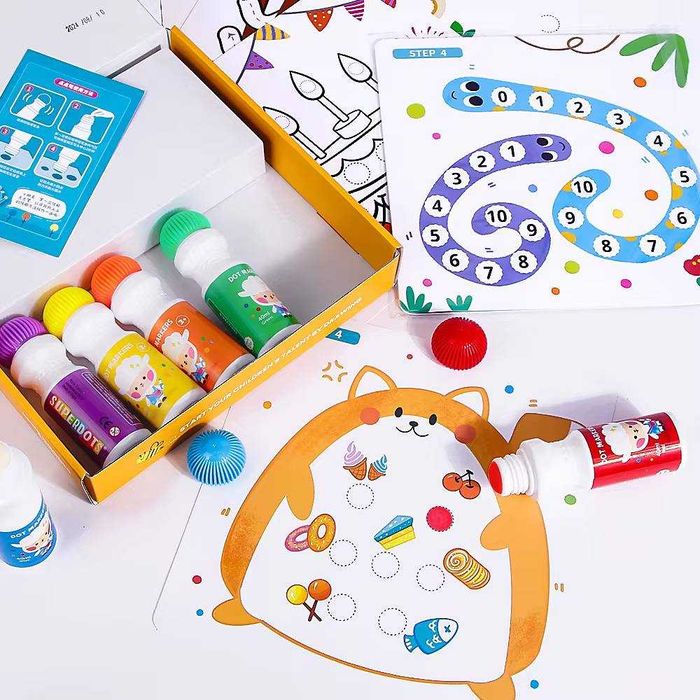 Набір для малювання SuperDots 6 кольорів + 12 художніх листів