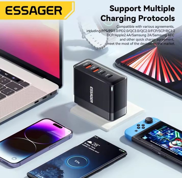 Блочок Швидкої зарядки ESSAGER 100W.