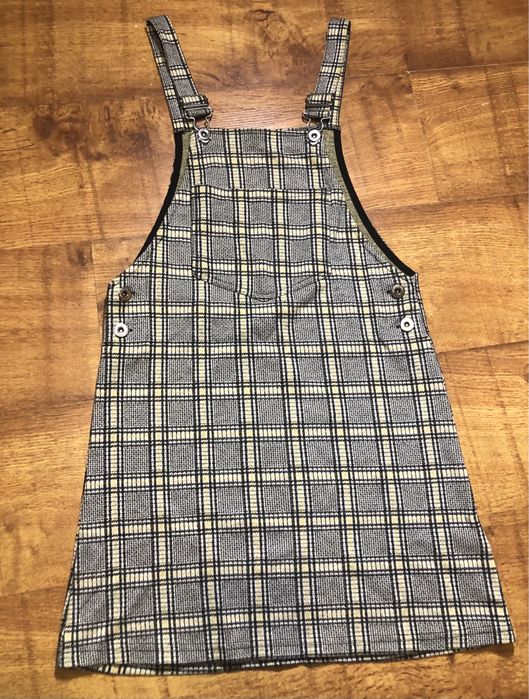 Сарафан в клеточку с карманом