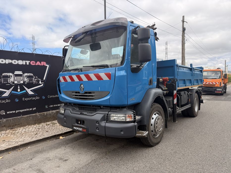 RENAULT MIDLUM Grua Palfinger PK7501 Basculante 220cv Apenas 306.000km ###OPORTUNIDADE###