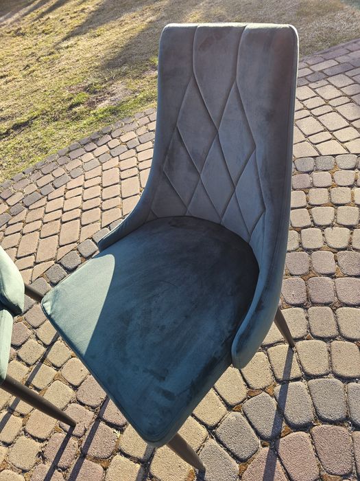 Zestaw 6 krzeseł tapicerowanych zielonych