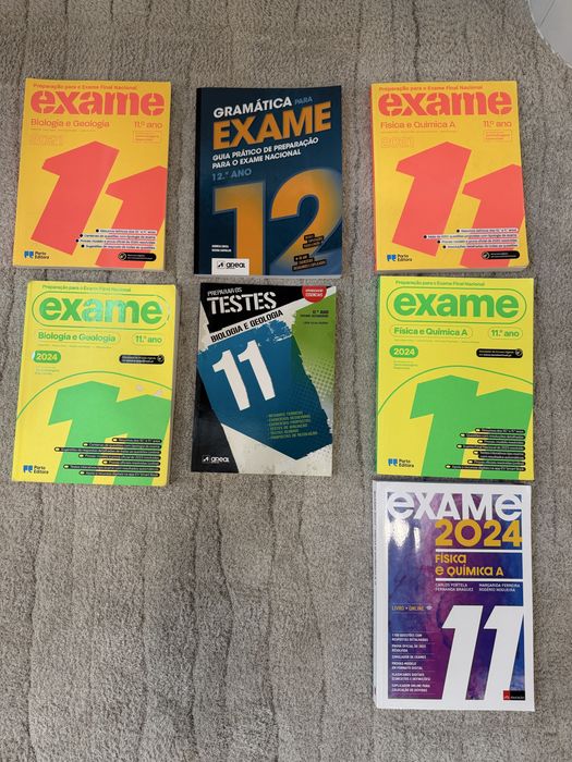 Livros Preparação Exames 11º e 12º Ano | FQ, BG e Português
