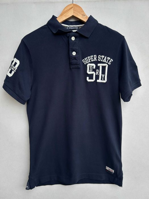 Superdry _ Granatowa koszulka polo L _ The Superstate Polo