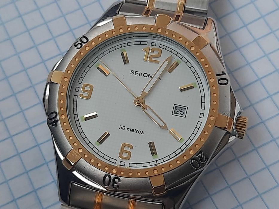 Вінтажний чоловічий годинник Seconda з коробкою та документом