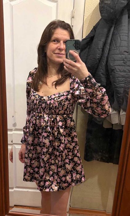 Атласна сукня розмір S For Love & Lemons Kate Long Sleeve Mini Dress