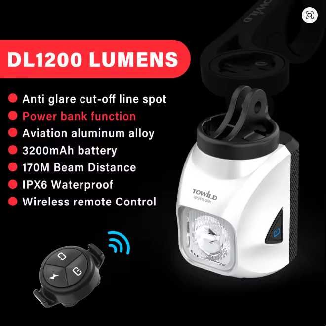 Велосипедный фонарь TOWILD DL1200S, задний фонарь BSCOBBER EyeRad-1