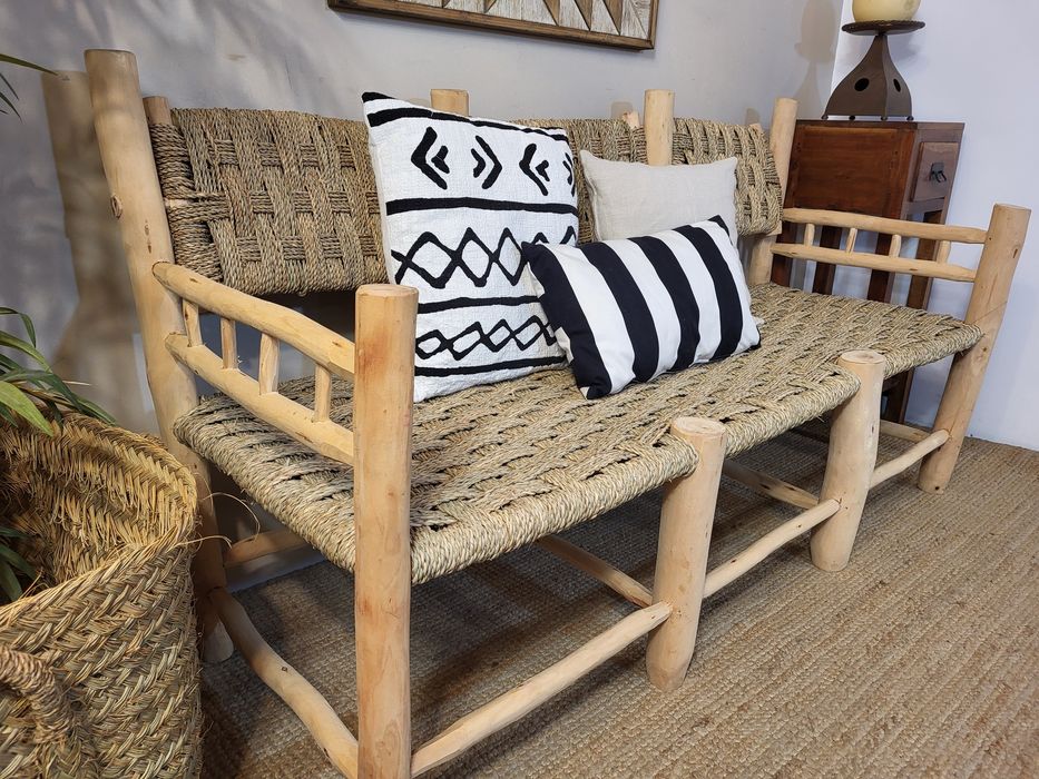 sofa, canape, cadeirao verga  rattan  rustico, marroquino