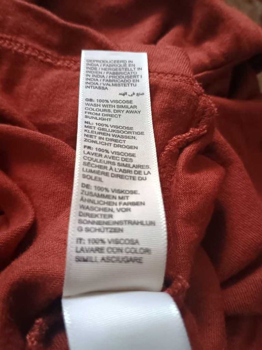maxi długa boho sukienka ceglasta S/M/L