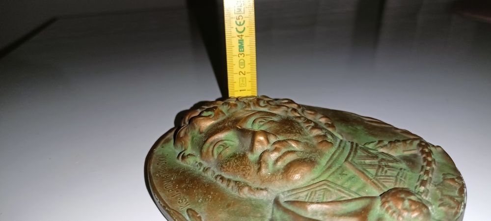 Medal, plakietka, ryngraf, obraz Ks. Józef Poniatowski z mosiądzu
