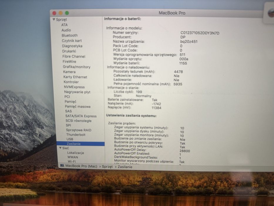 MacBook Pro 13 A1502 i5 2.5Ghz 8GB 199cykli