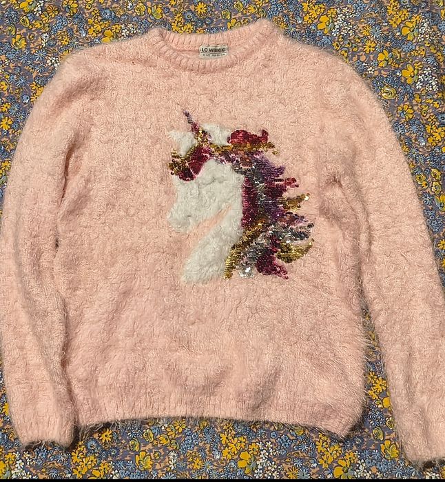 Sweterek LC Waikiki Unicorn, jednorożec roz. 146-152