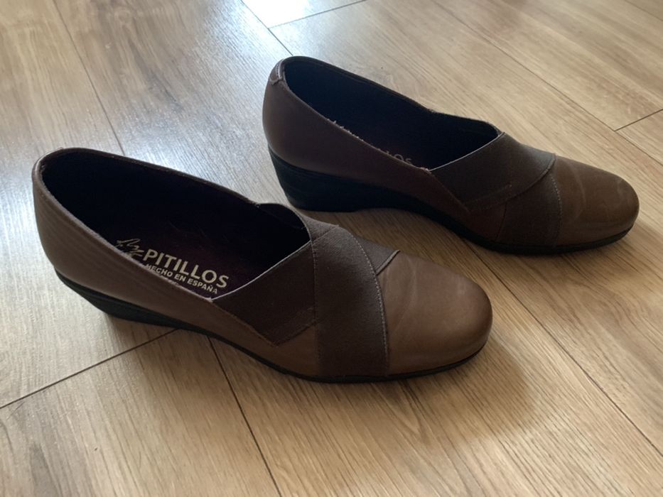 Buty Damskie 40 26cm skóra PITILLOS półbuty brązowe 41