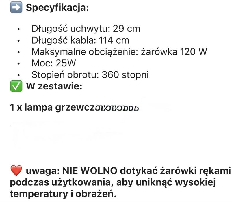 Lampa grzewcza do terrarium dla gadów