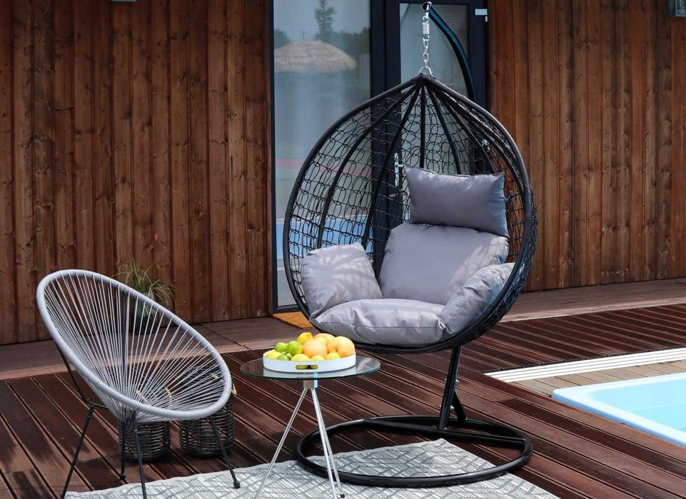 Kokon, Huśtawka ze stelażem Solidna Jakość, Bujak Ogród, Taras, Balkon