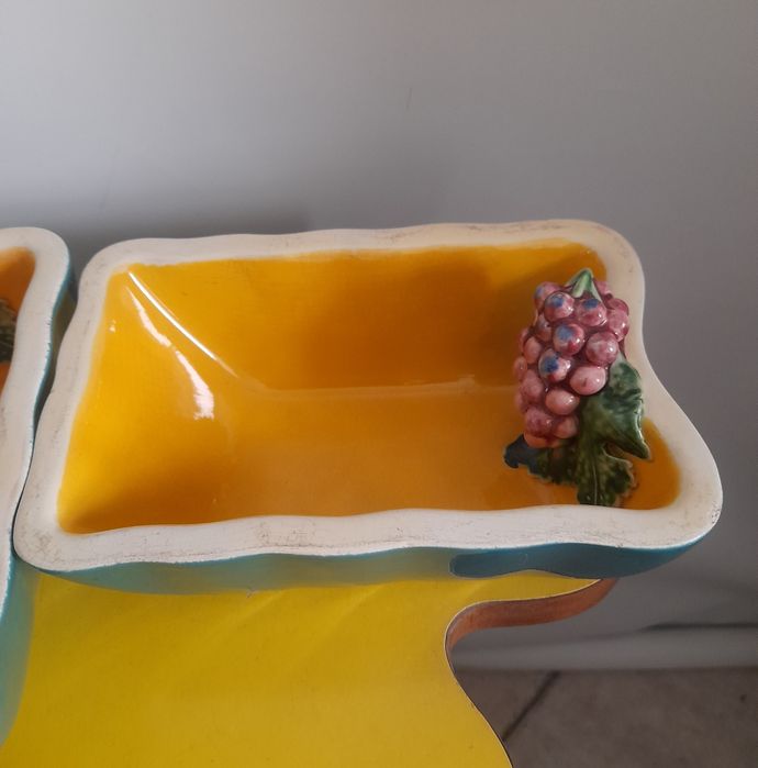 Par de recipientes em cerâmica vintage