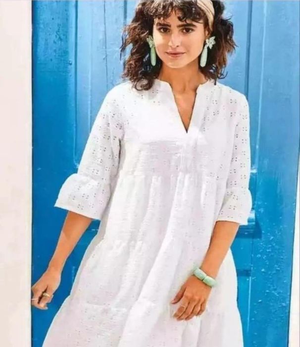 Красивое белое платье с прошвы 50-52 размер XL Esmara новое