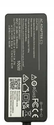 AC/DC adapter brj90200500 100w czarny typ c ładowarka