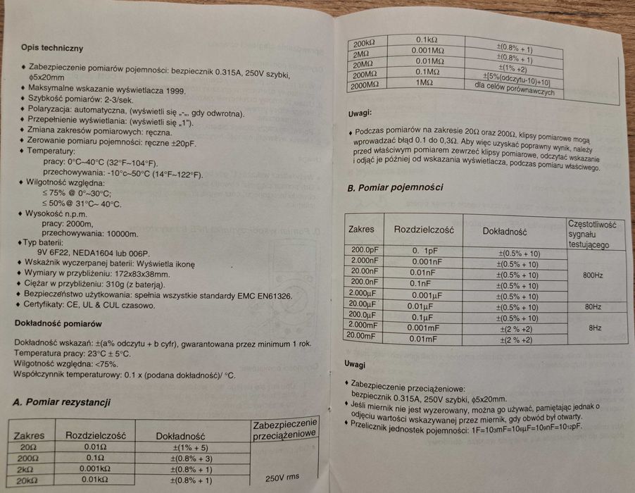 Miernik uniwersalny cyfrowy UT601