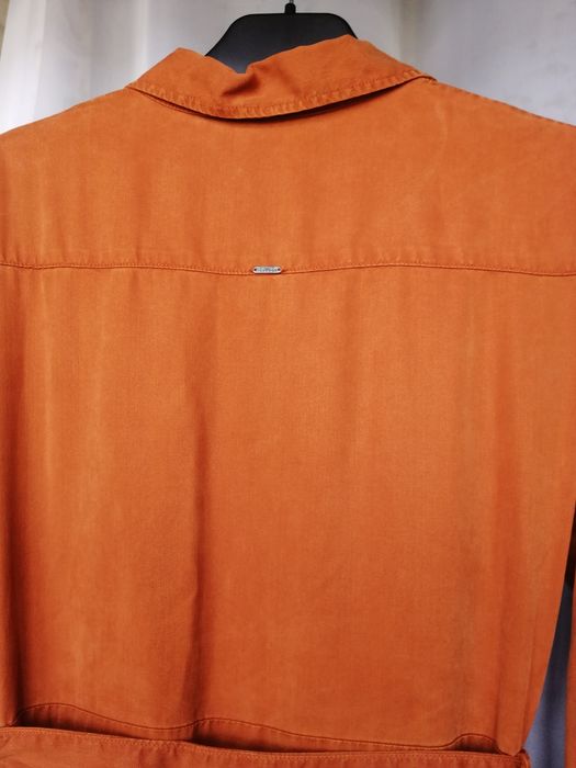 Vestido camiseiro com cinto laranja - Salsa (NOVO C/ETIQUETA)