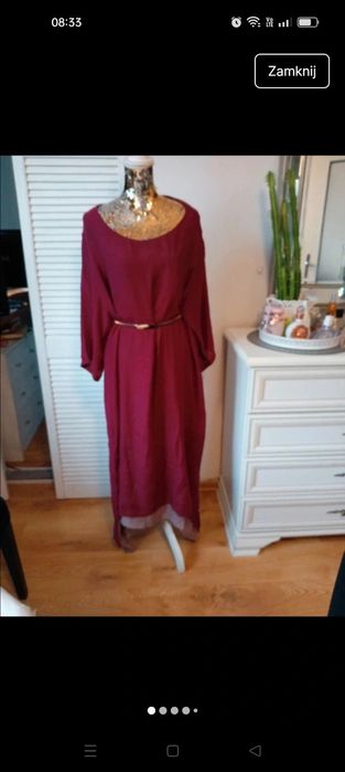Sukienka burgund długa viskoza