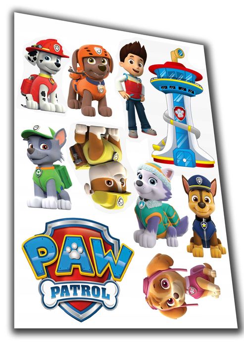 wydruk na papierze cukrowym tort   Psi Patrol postacie
