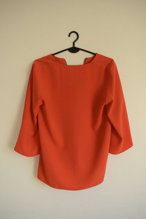 Pomarańczowa bluzka Lindex elegancka rękaw 3/4